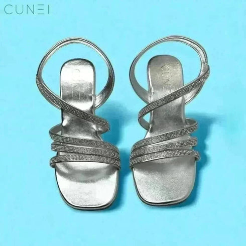 Womens Silver Glitter Wedges